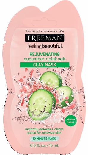 Freeman Kaolínové čistiaca maska Uhorka a Ružová himalájska soľ Feeling Beautiful (Clay Mask) 15 ml