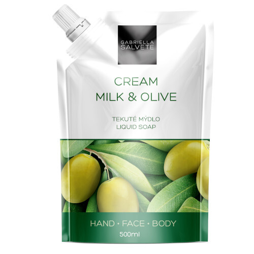 Gabriella Salvete Tekuté mydlo Cream Olive - náhradná náplň (Refill Liquid Hand Face Body Soap) 500 ml