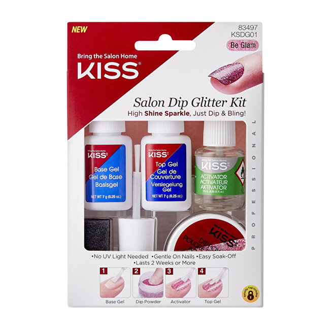 KISS Sada na trblietavú manikúru Salon Dip (Glitter Kit)