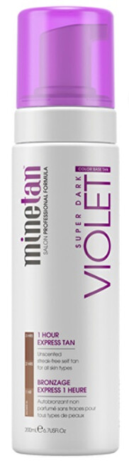 Minetan Samoopaľovacie pena pre tmavé opálenie Violet (Super Dark 1 Hour Express Tan) 200 ml