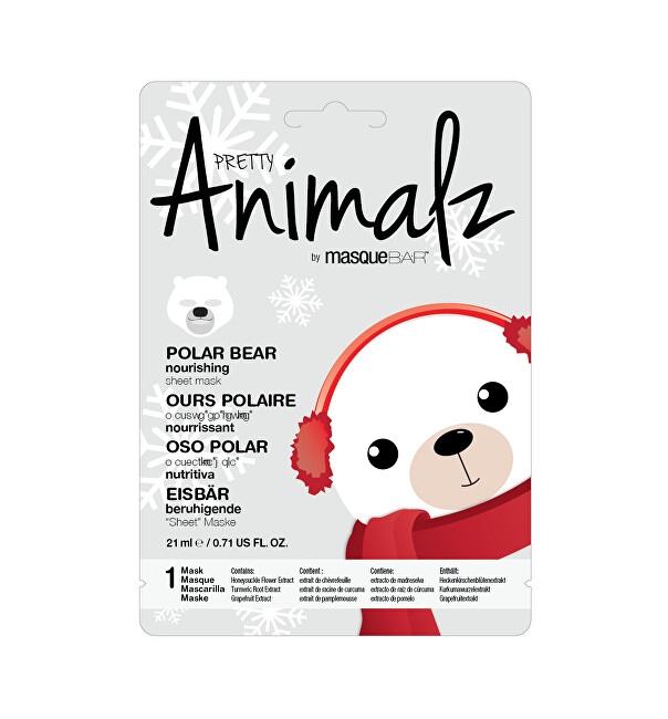 masqueBAR Vyživujúce plátýnková maska Animalz Polar Bear ( Nourish ing Sheet Mask) 21 ml