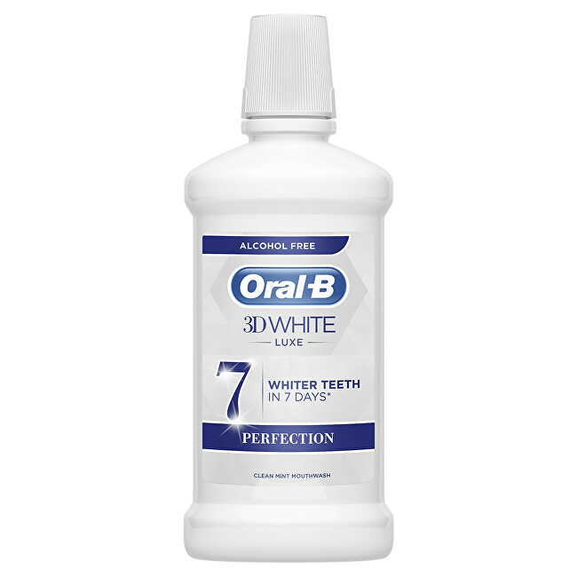 Oral B Bieliaca ústna voda bez alkoholu 3D White Luxe Perfection 500 ml