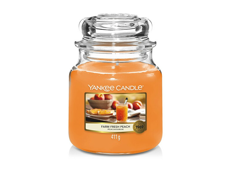 Yankee Candle Aromatická sviečka Classic stredný Farm Fresh Peach 411 g
