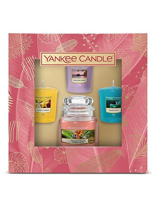Yankee Candle Darčeková sada 3 votívnych sviečok a 1 sviečky malé The Last Paradise