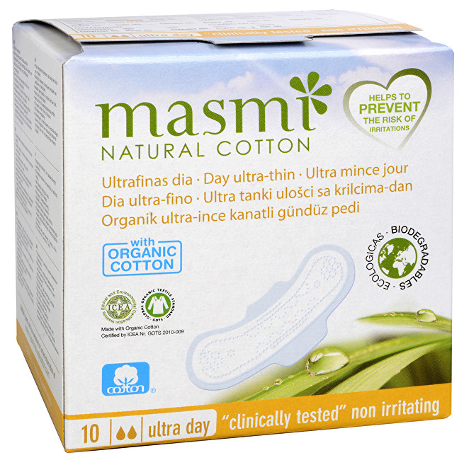 MASMA Ultratenké vložky MASMA z organickej bavlny s krídelkami 10 ks Ultra Day 10 ks