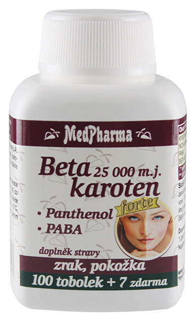 MedPharma Beta karotén 25 000 IU   panthenol   PABA 100 tob.   7 tob. ZD ARMA