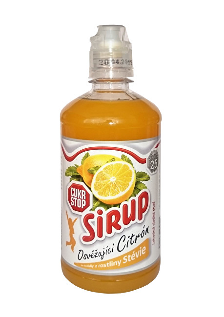 CukrStop Sirup so sladidlami z rastliny stévie - osviežujúci citrón 650 g