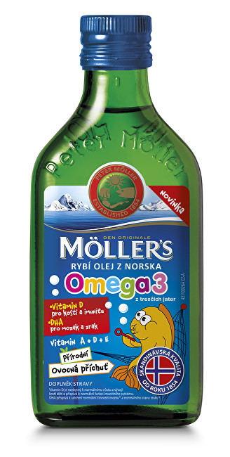 Möller´s Möller`s rybí olej z tresčej pečene z Nórska s prírodnou ovocnou príchuťou 250 ml