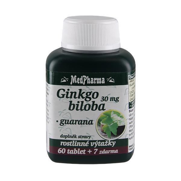 MedPharma Ginkgo biloba 30 mg   guarana 60 tbl.   7 tbl. ZDARMA