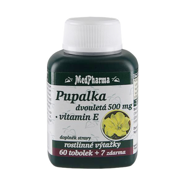 MedPharma Pupalka dvouletá 500 mg   vitamín E 60 tob.   7 tob. ZDARMA