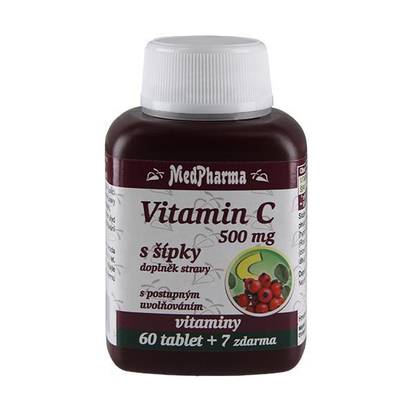 MedPharma Vitamín C 500 mg s šípkami predĺžený účinok 60 tbl.   7 tbl.ZD ARMA