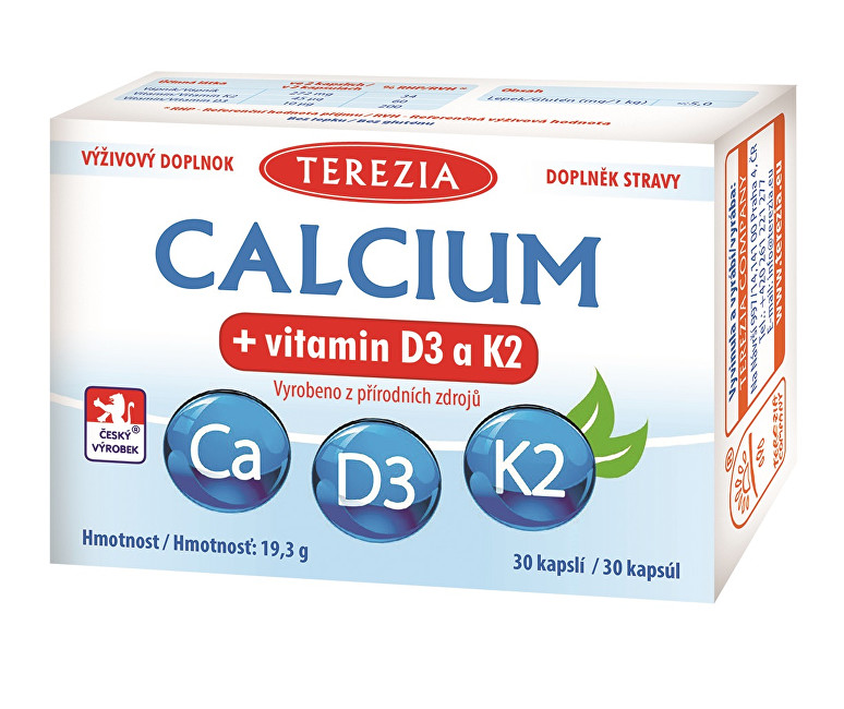 Terezia Company Calcium   vitamin D3 a K2 30 kapslí