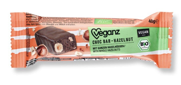 Veganz Čokoládová tyčinka s nugátom, Bio 40 g