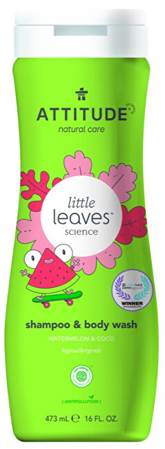Attitude Detské telové mydlo a šampón (2 v 1) Little Leaves s vôňou melónu a kokosu 473 ml