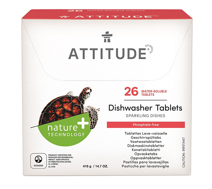 Attitude Tablety do umývačky bez fosfátov Nature  (26 dávok)