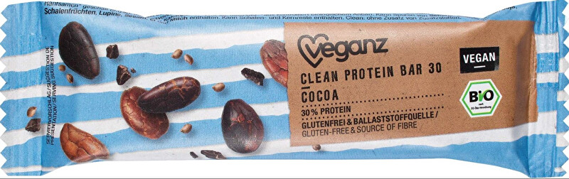 Veganz Clean proteín tyčinka s kakaovými bôbmi, Bio 45 g
