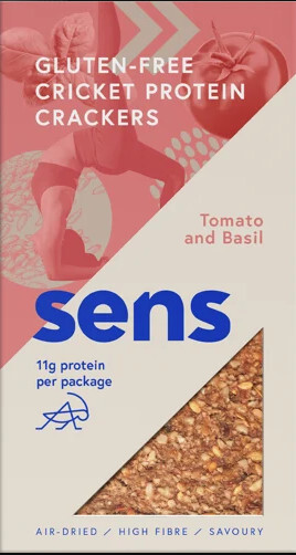 SENS SENS Protein bezlepkové krekery s cvrčky múkou - Paradajka & Bazalka 50 g