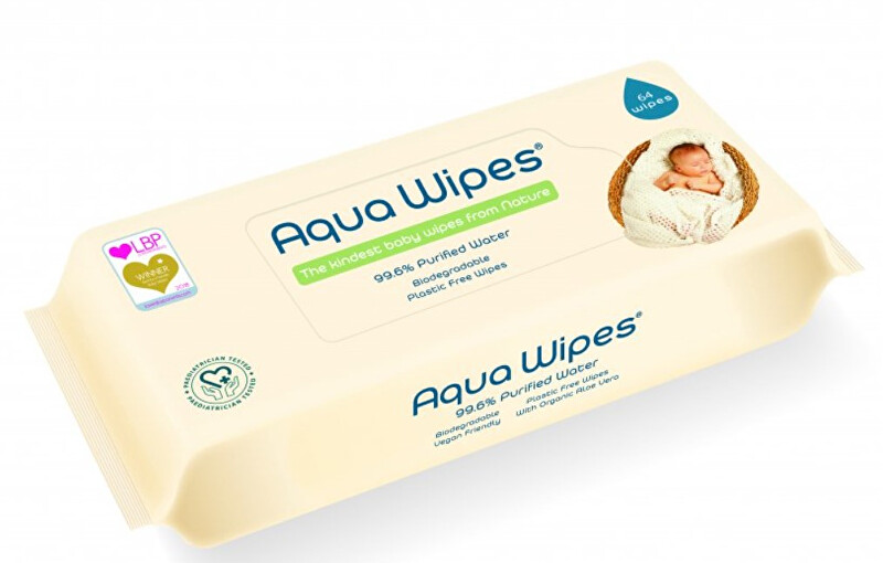 Aqua Wipes EKO detské vlhčené obrúsky, 64 ks