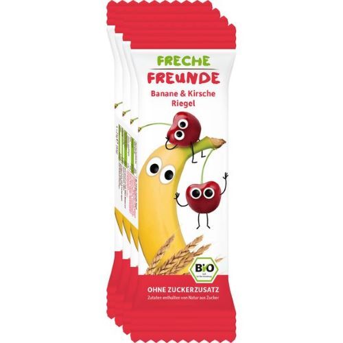 Freche Freunde BIO Ovocná tyčinka - Banán a čerešňa 4 x 23 g