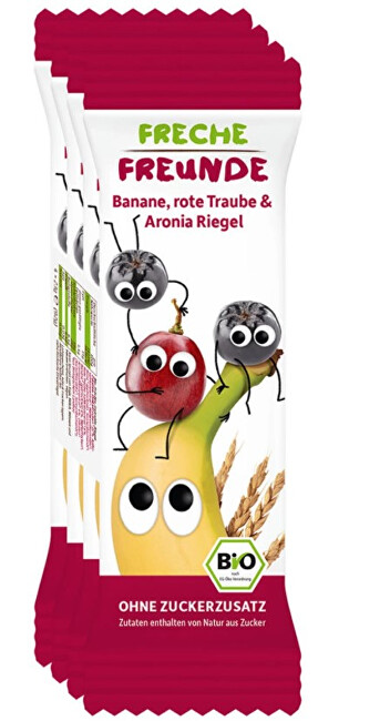 Freche Freunde BIO Ovocná tyčinka - Banán, hrozno a čierny žeriav 4 x 23 g