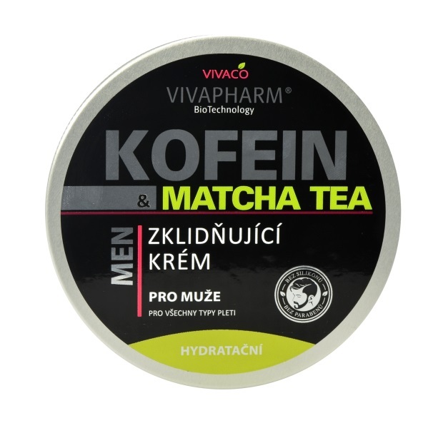 Vivapharm Upokojujúci krém pre mužov Kofeín a Matcha Tea 200 ml