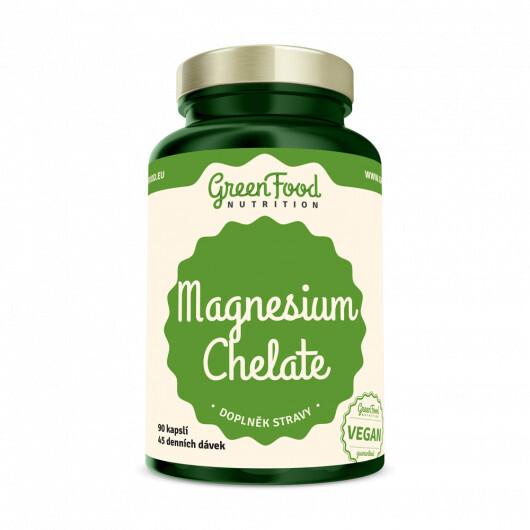 GreenFood Nutrition Magnesium Chelát   Vitamín B6 90 kapsúl