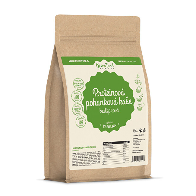 GreenFood Nutrition Proteínová pohánková kaša bezlepková vanilka 500 g