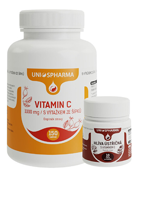 Unios Pharma Vitamín C 1000 mg so šípkami 150 tbl.   Hliva 10 tbl. ZD ARMA