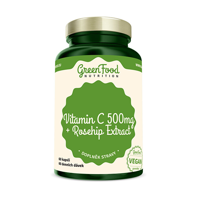 GreenFood Nutrition Vitamín C 500   Extrakt zo šípok 60 kapsúl