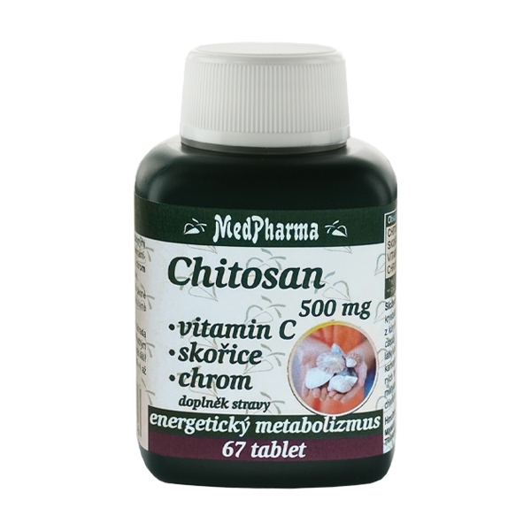 MedPharma Chitosan 500 mg   vitamín C, škorica, chróm - 67 tabliet