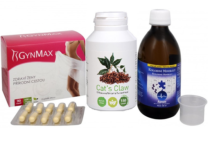 Odporúčaná kombinácia produktov Na Ženské pohlavné orgány - Cat ´s Claw   GynMax   Koloidné minerály