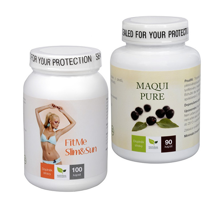 Odporúčaná kombinácia produktov Na Slnečné ochranu - Maqui Pure   FitMe Slim & Sun