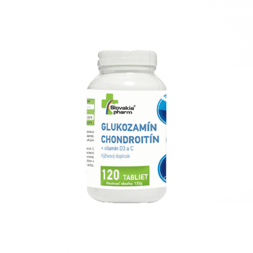 SLOVAKIAPHARM Glukozamín chondroitín  vitamín D3, C 120 tabliet