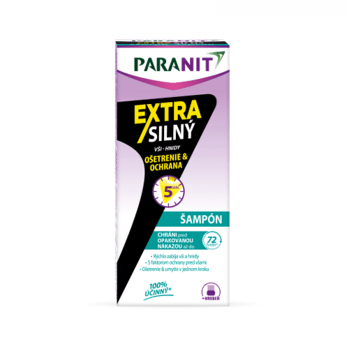 PARANIT Extra silný šampón 100 ml  hrebeň