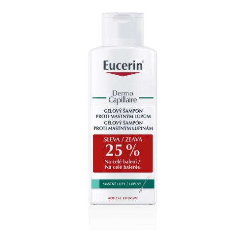EUCERIN DermoCapillaire gelový šampón mastné lupiny 2 x 250 ml