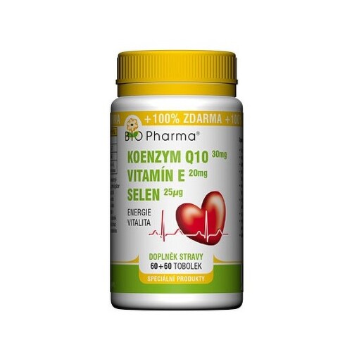 BIO Pharma koenzým Q10 30mg  vitamín E 20 mg  selén 25 µg 60  60 kapsúl