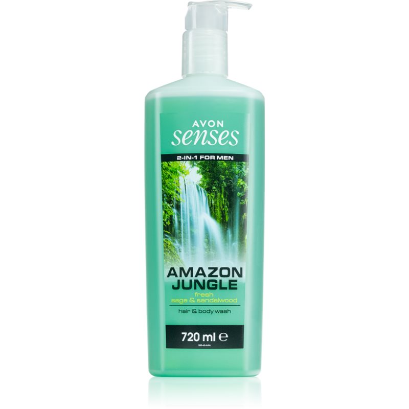 Avon Senses Amazon Jungle sprchový gél na telo a vlasy pre mužov 720 ml