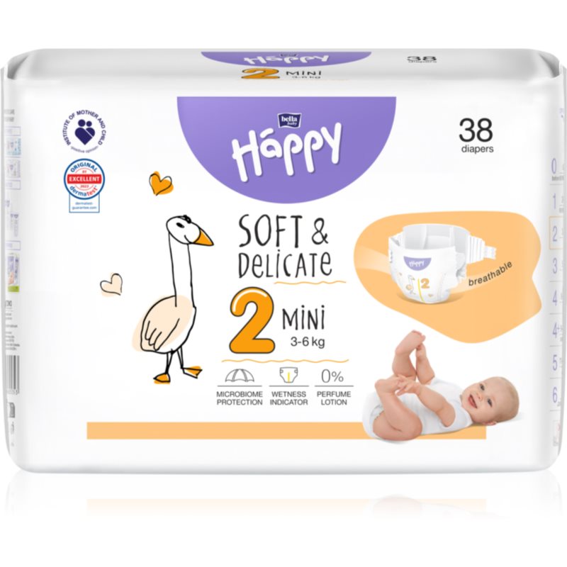 Bella Baby Happy SoftDelicate Size 2 Mini jednorazové plienky 3-6 kg 38 ks