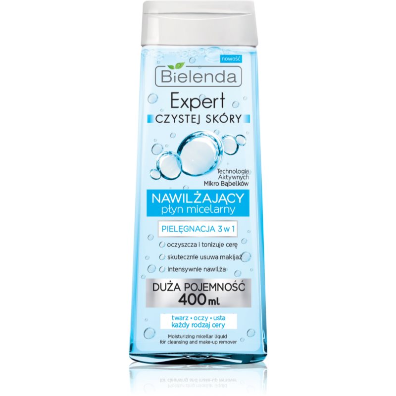 Bielenda Expert Pure Skin Moisturizing micelárna čistiaca voda 3v1 400 ml