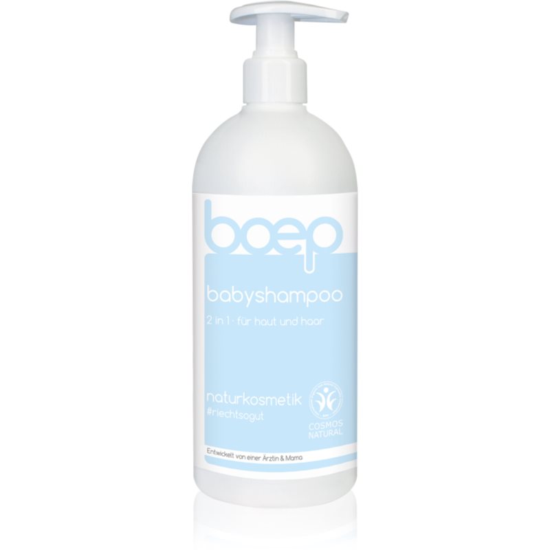 Boep Natural Baby Shampoo 2 v 1 sprchový gél a šampón 2 v 1 s aloe vera pre deti od narodenia Maxi 500 ml