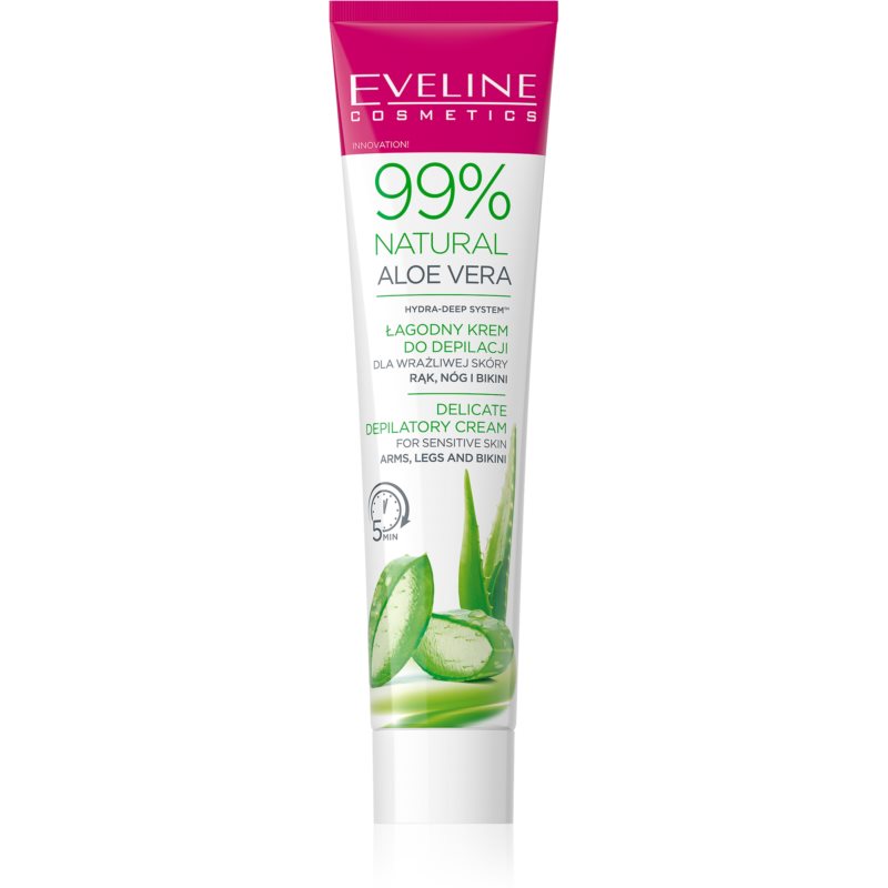 Eveline Cosmetics 99 percent Natural Aloe Vera upokojujúci depilačný krém línia bikín a podpazušia 125 ml
