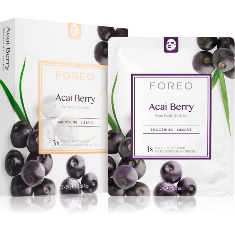 FOREO Farm to Face Sheet Mask Acai Berry antioxidačná plátienková maska 3x20 ml