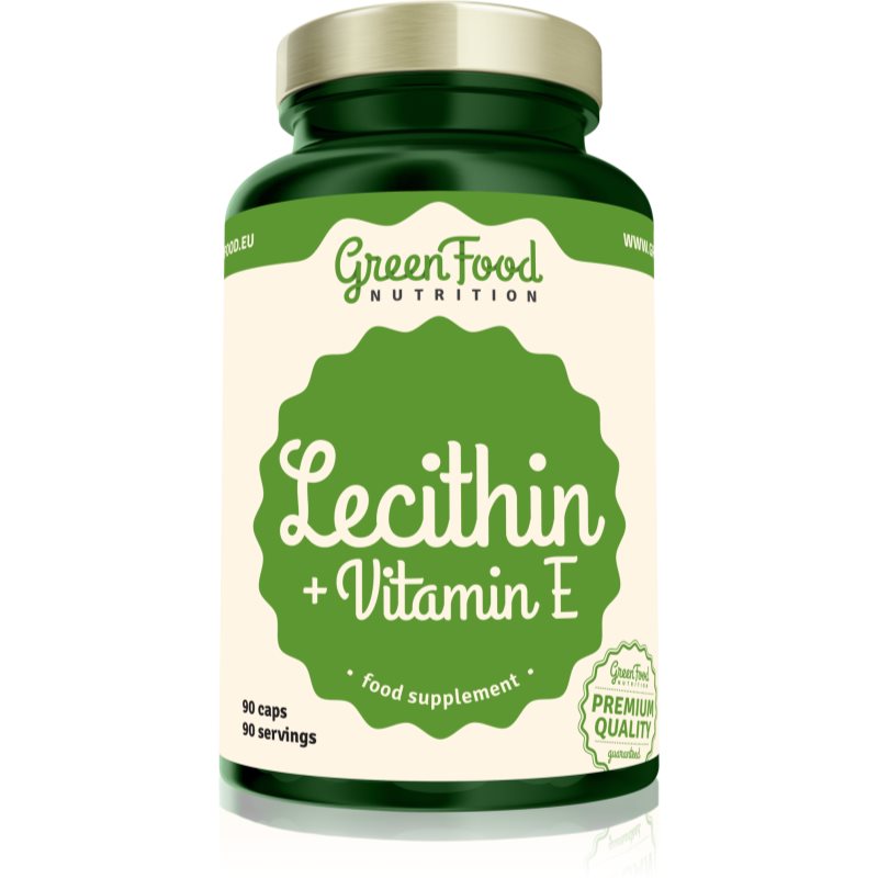 GreenFood Nutrition Lecithin  Vitamin E kapsuly pre normálnu činnosť nervovej sústavy 90 cps