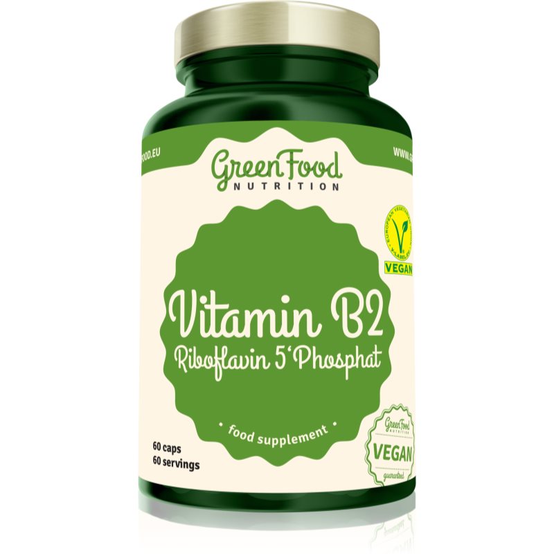 GreenFood Nutrition Vitamin B2 Riboflavin 5Phosphat kapsuly pre zdravie zraku a pokožky 60 cps