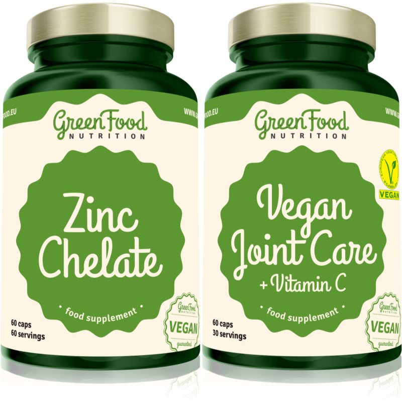 GreenFood Nutrition Vegan Joint Care with Vitamin C  Zinc Chelate sada (na podporu zdravia pohybovej sústavy)