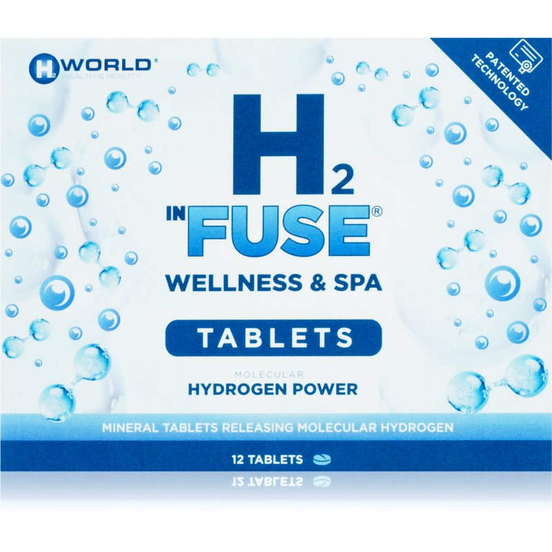 H2 InFuse 12 tabliet Wellness  Spa Molekulárny vodík® tablety do kúpeľa s regeneračným účinkom 12 tbl