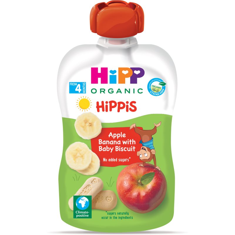 Hipp HiPPis BIO jablko-banán-baby sušienky detský príkrm 100 g