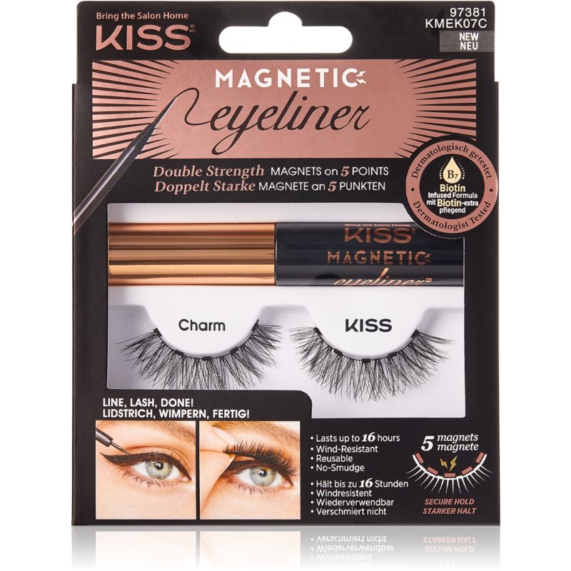 KISS Magnetic Eyeliner  Eyelash Kit magnetické mihalnice 07 Charm 5 g