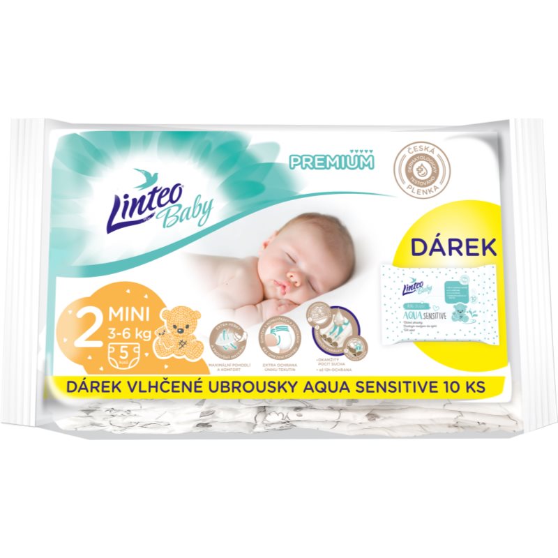 Linteo Baby Premium Mini jednorazové plienky 3-6kg 5 ks