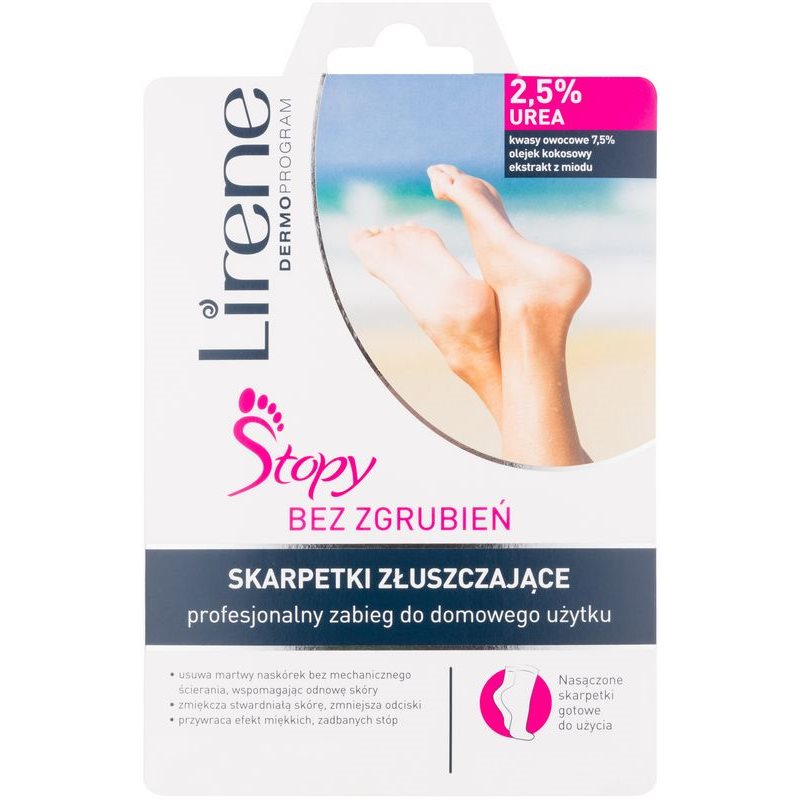 Lirene Foot Care exfoliačné ponožky pre zjemnenie a hydratáciu pokožky nôh (2,5 percent Urea) 1 ks